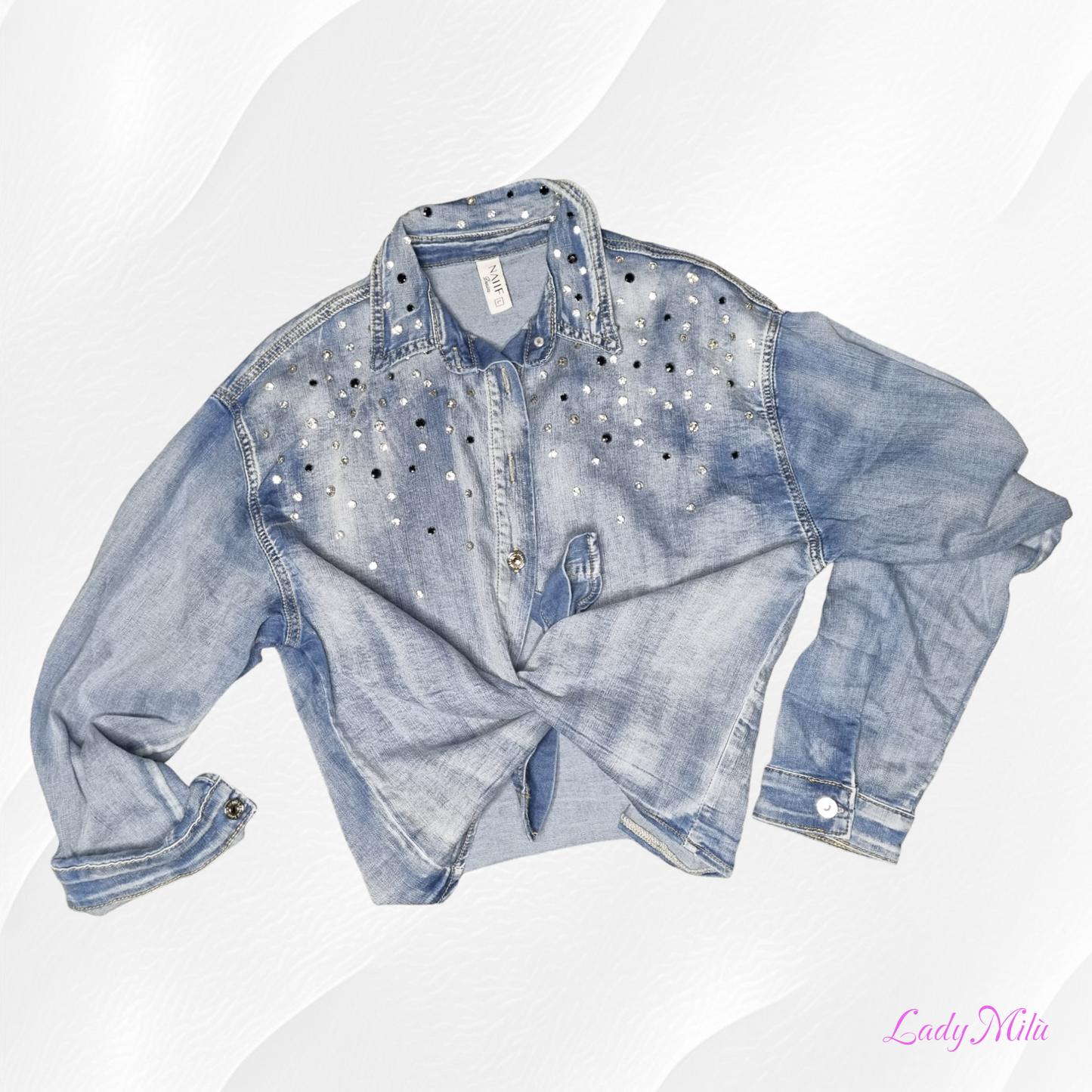 Camicia jeans strass