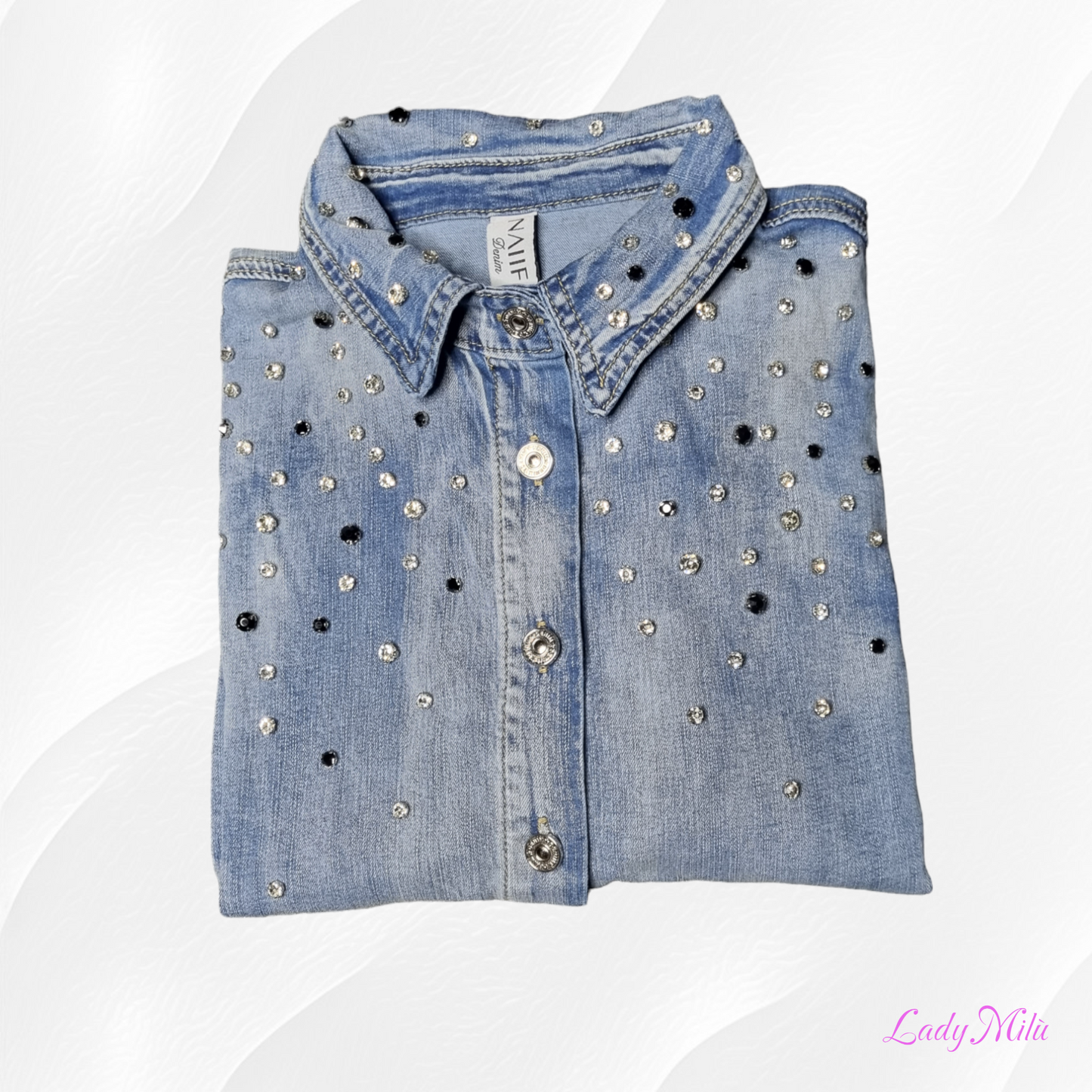 Camicia jeans strass