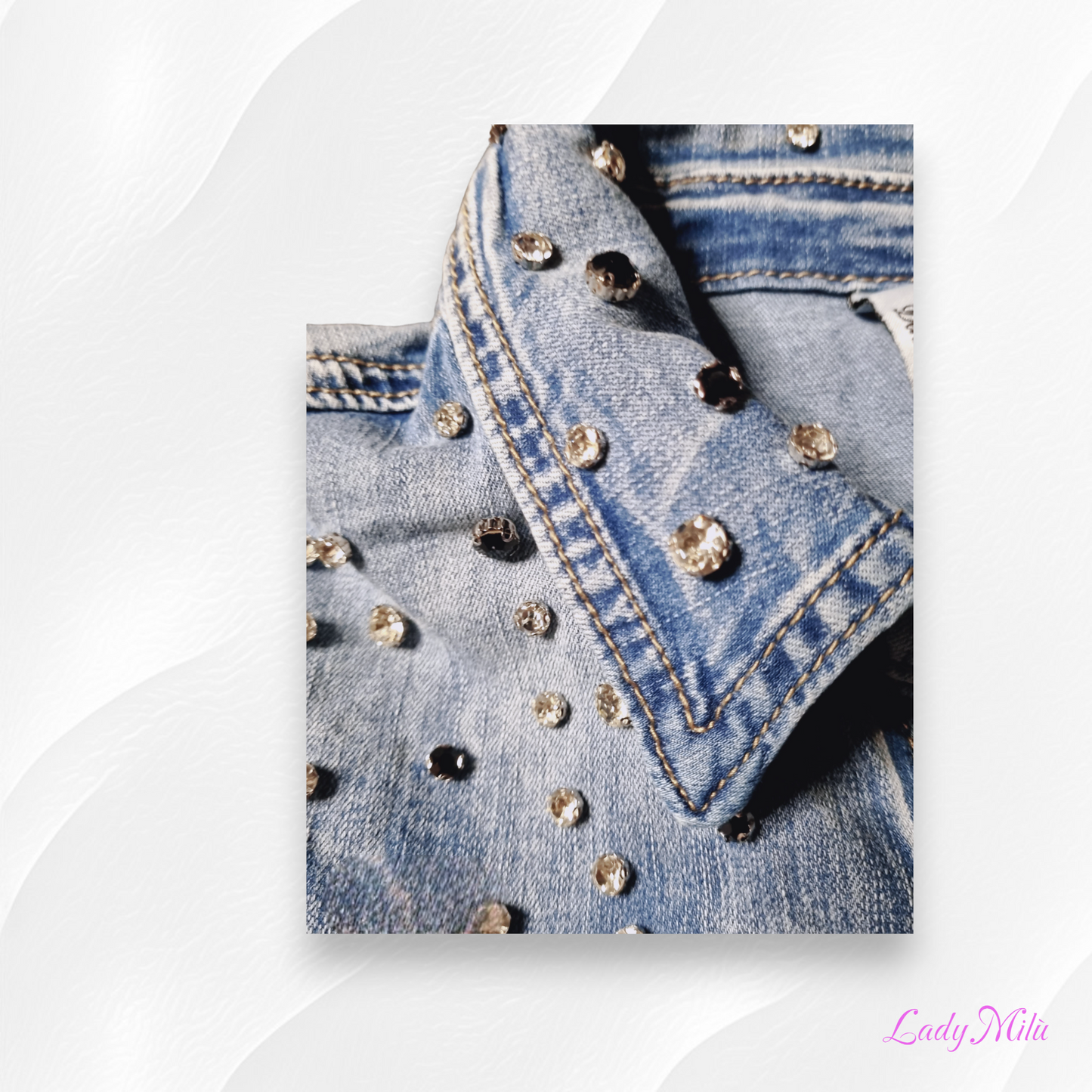 Camicia jeans strass