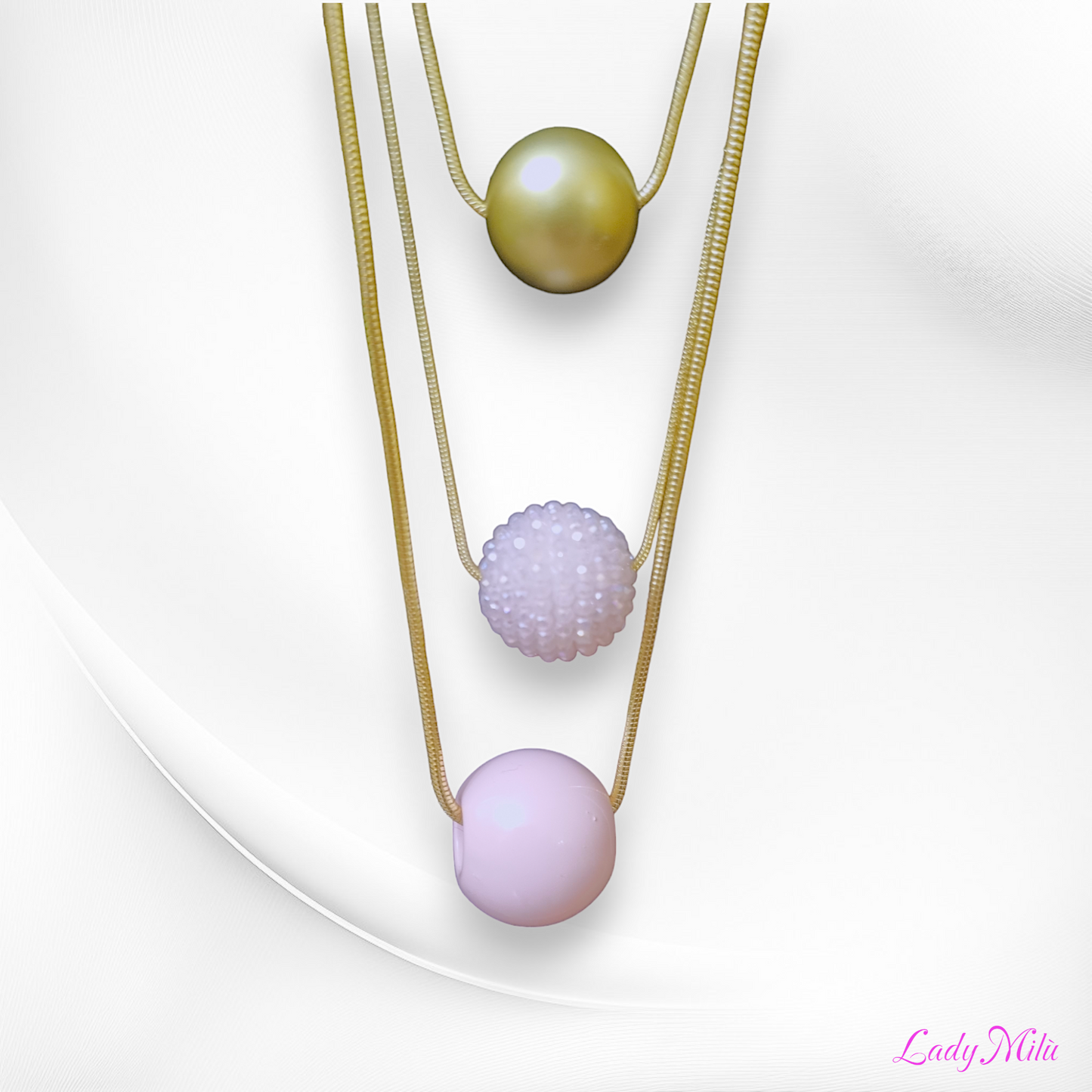 Collana oro rosa e swarosky