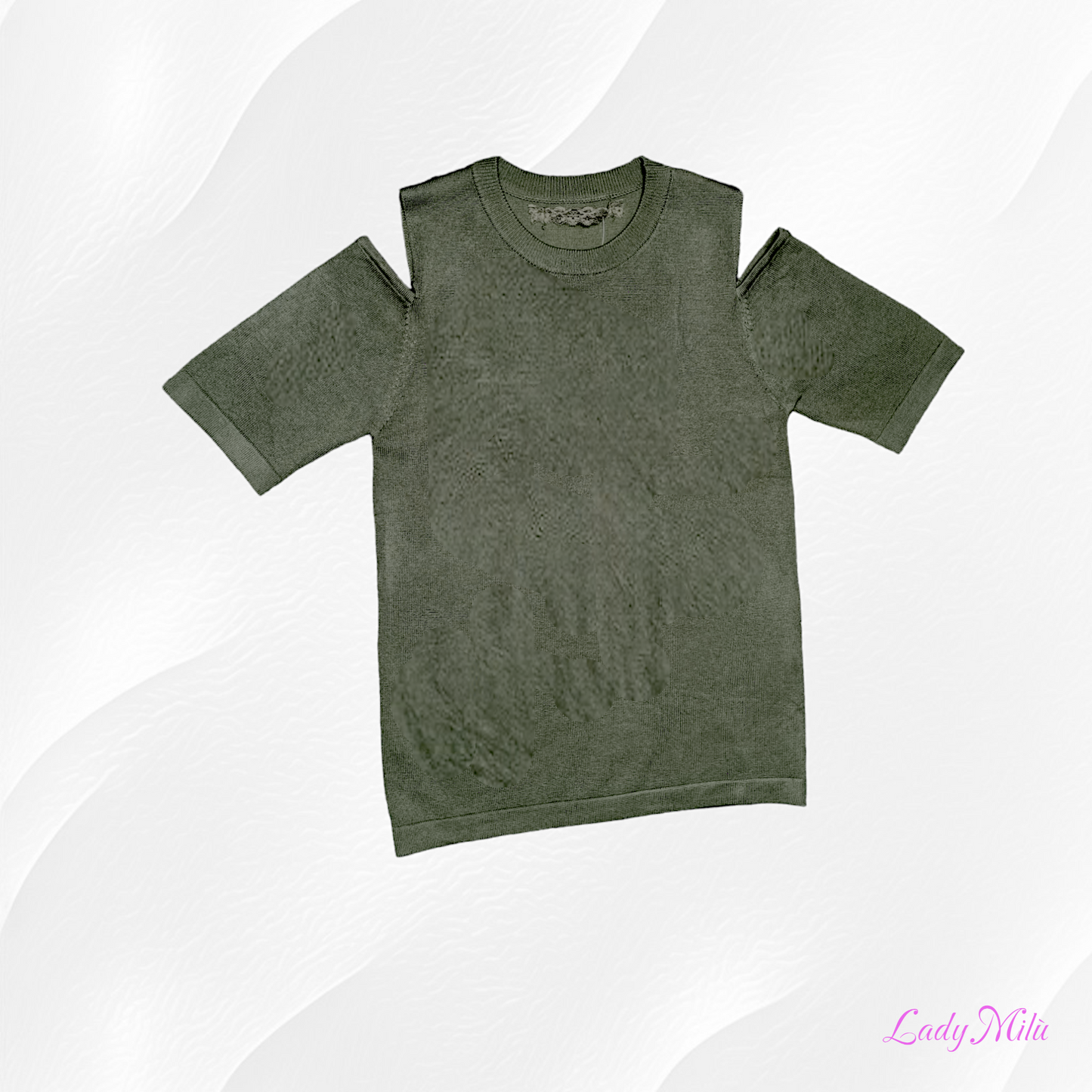 Maglia cut out spalle verde militare