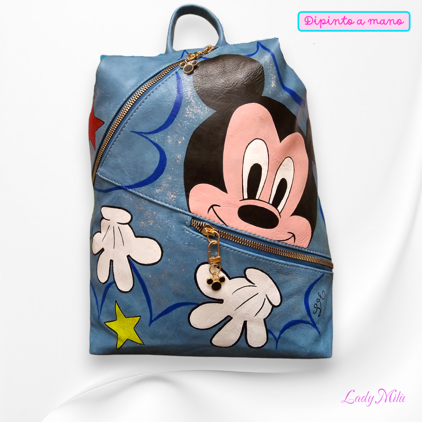 Zaino Disney con Topolino dipinto a mano
