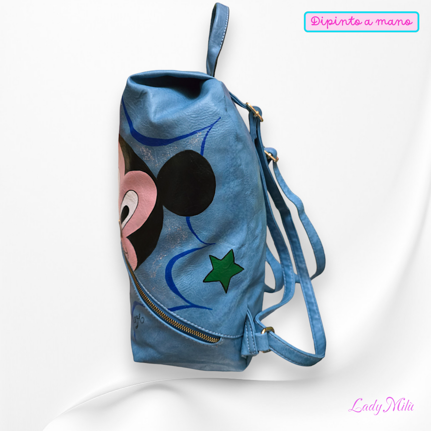 Zaino Disney con Topolino dipinto a mano