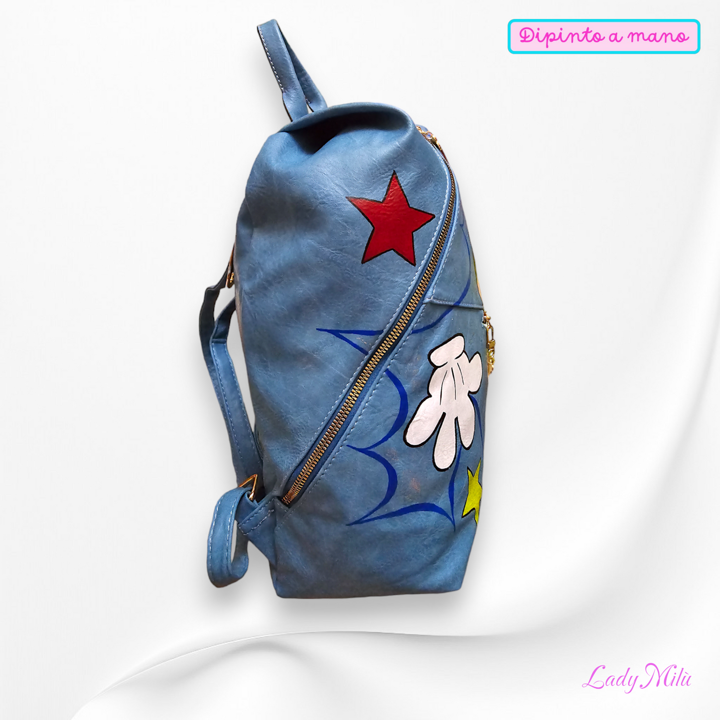 Zaino Disney con Topolino dipinto a mano