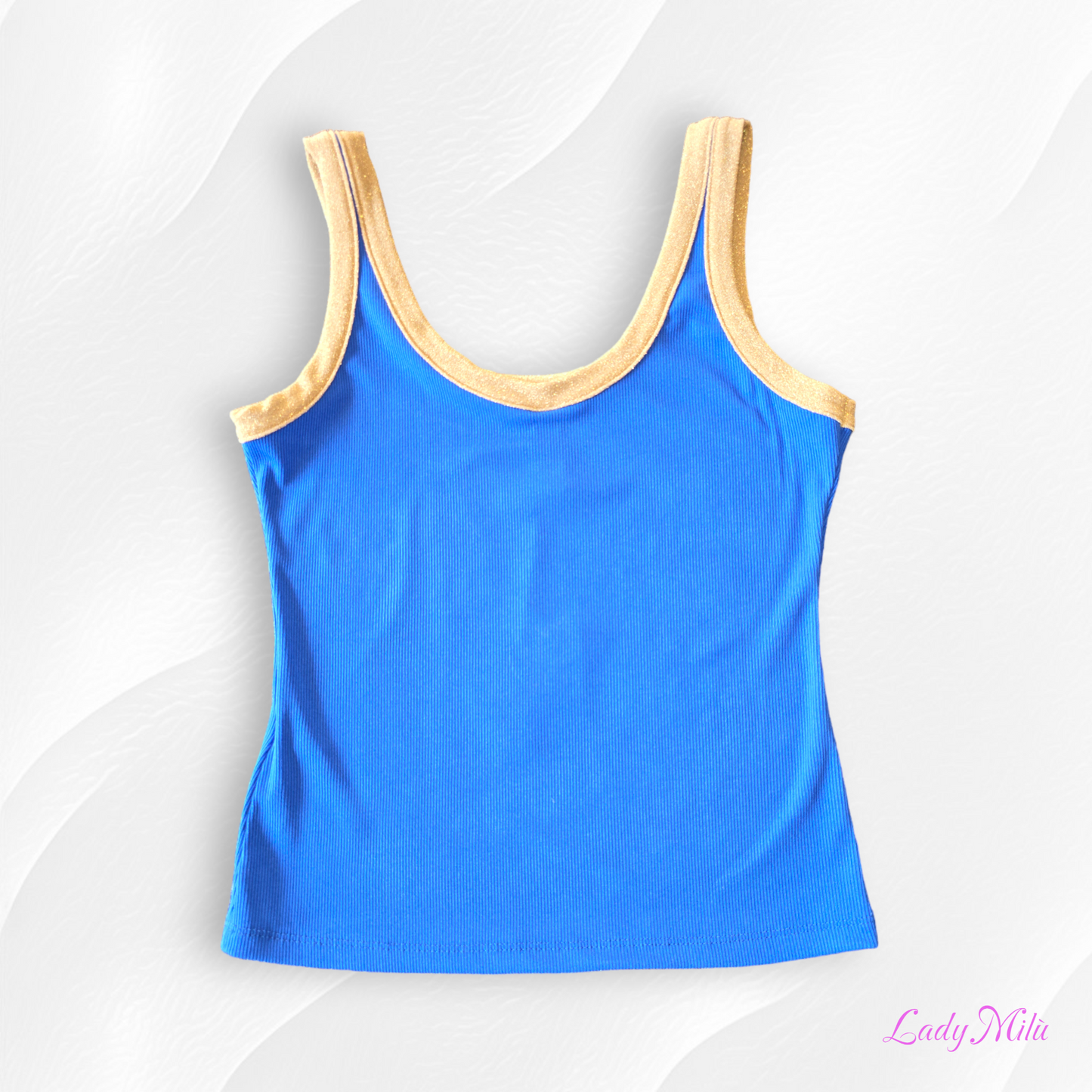 Canotta bluette e oro