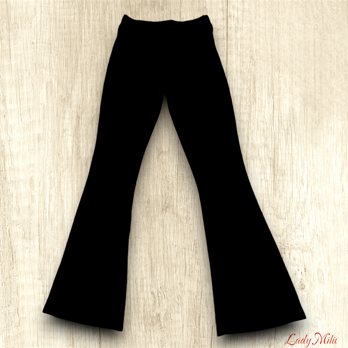Pantalone zampa nero elasticizzato