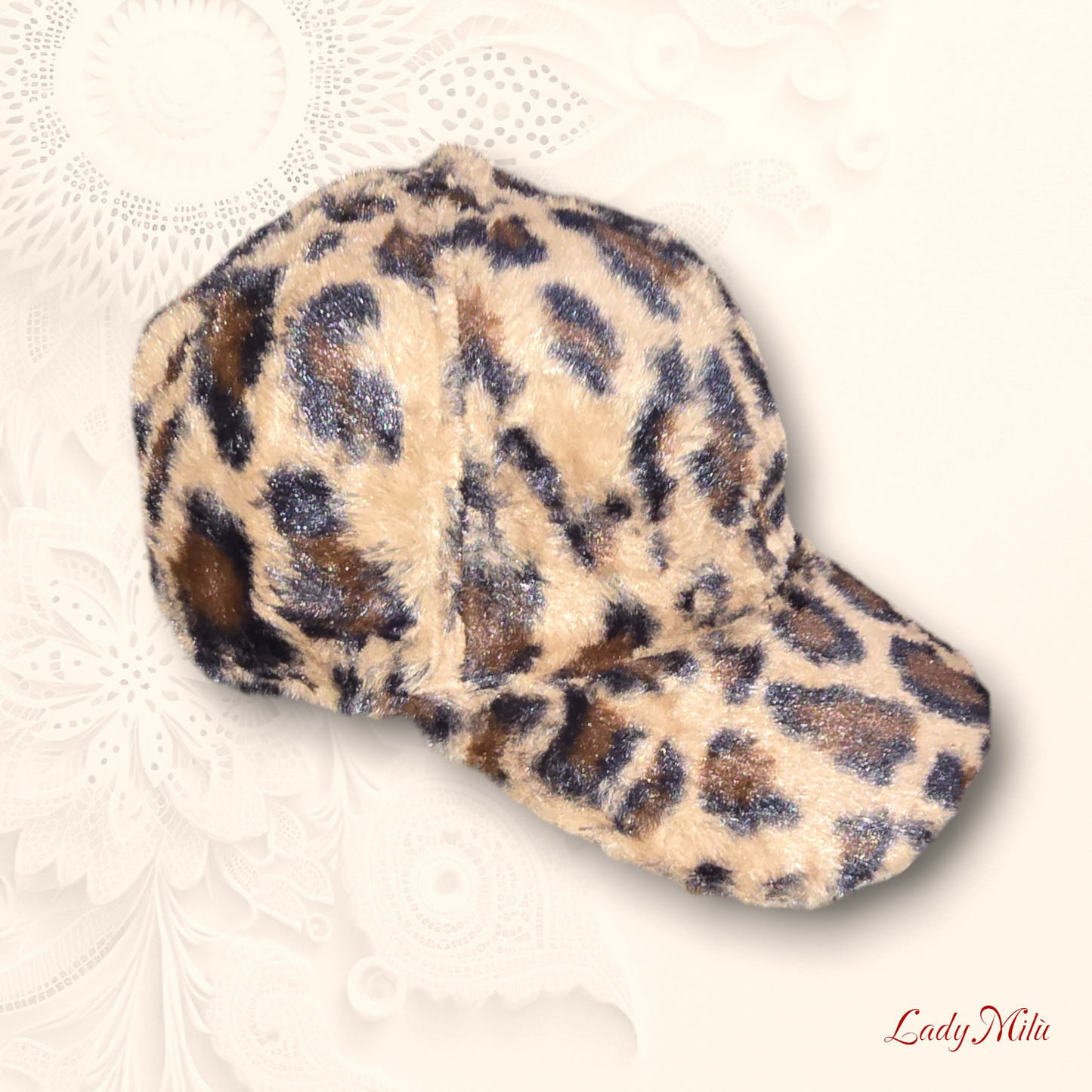 Cappellino pelliccia maculato marrone