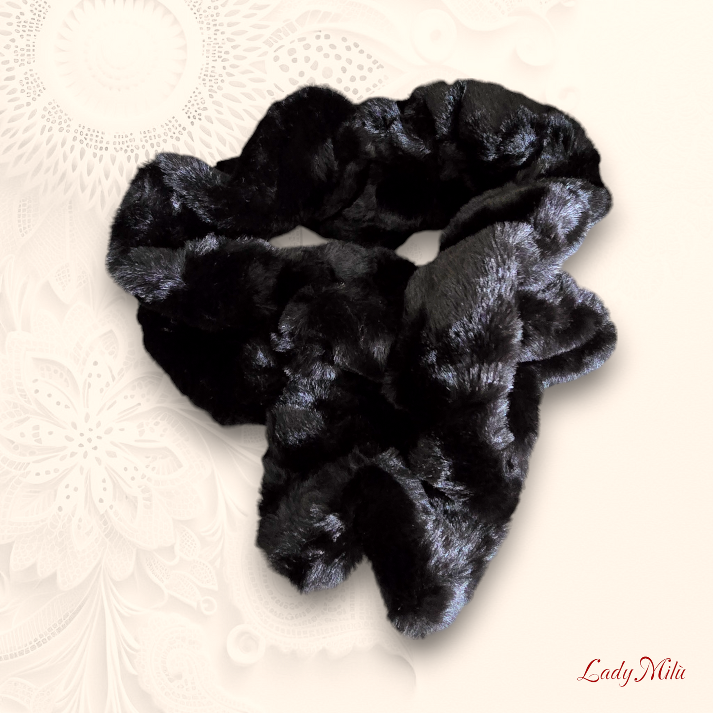 Sciarpa pelliccia nera