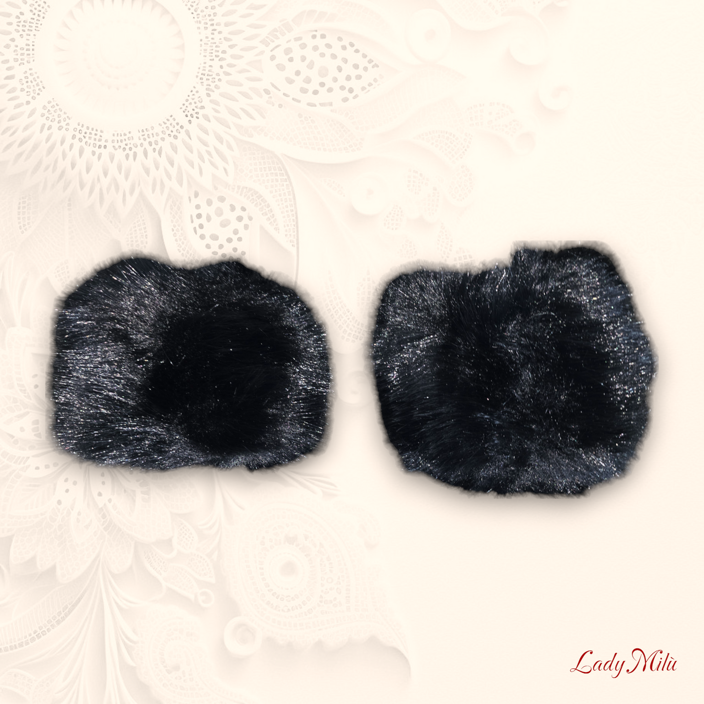 Polsini pelliccia neri