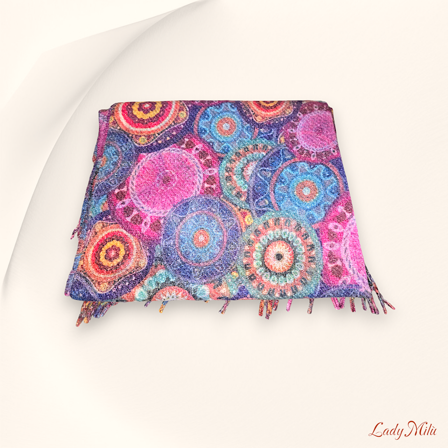 Sciarpa multicolor fucsia