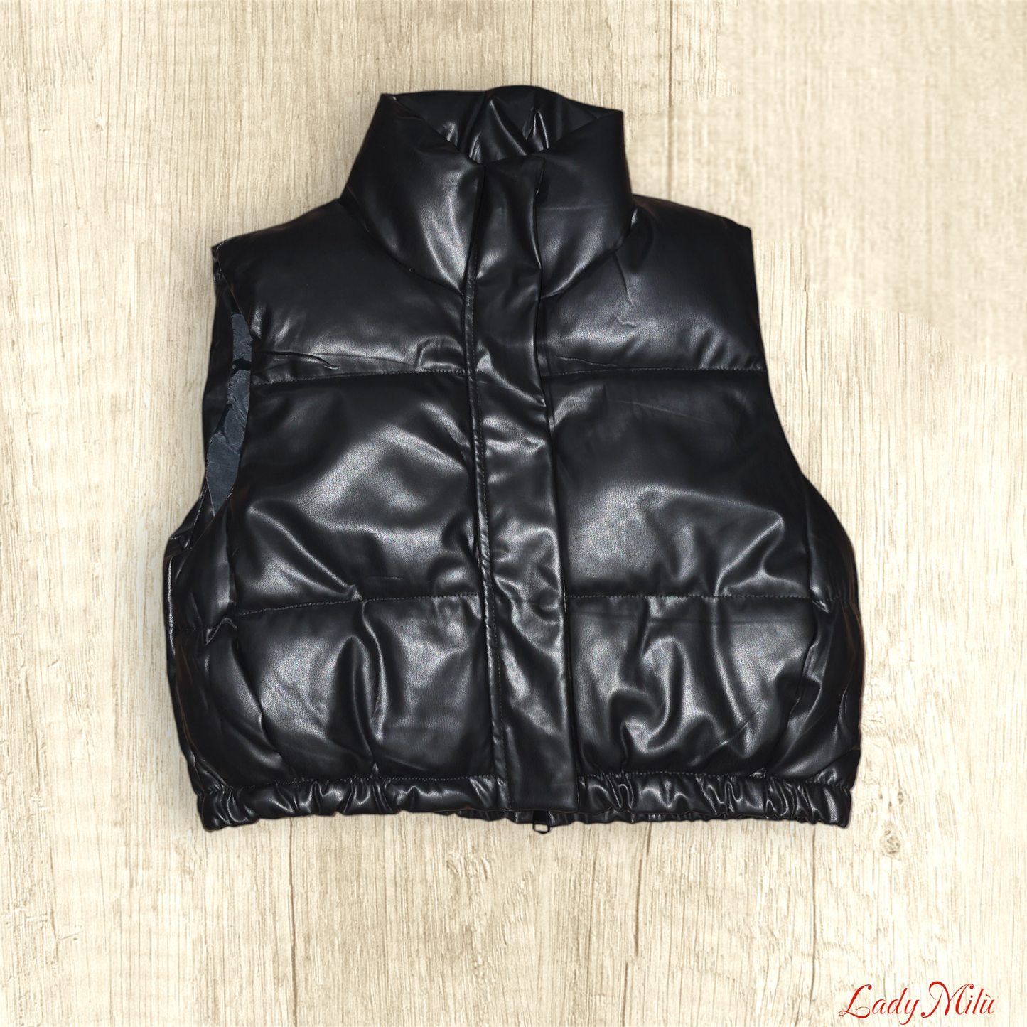 Bomber ecopelle con sbottoni e zip