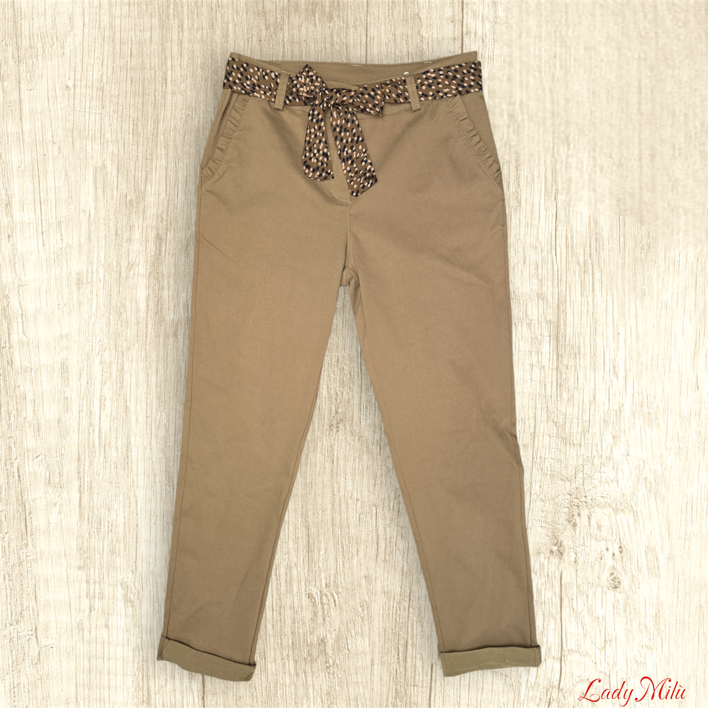 Pantalone elasticizzato cognac