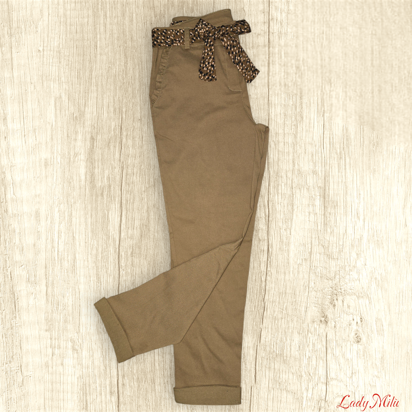 Pantalone elasticizzato cognac