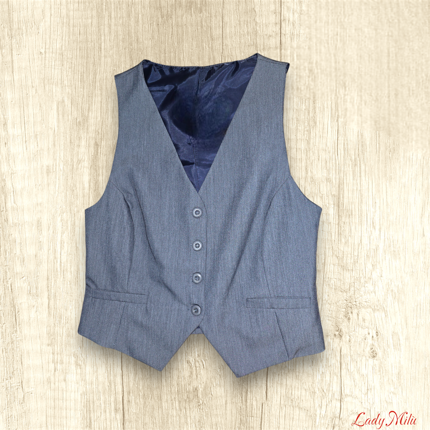 Gilet azzurro polvere