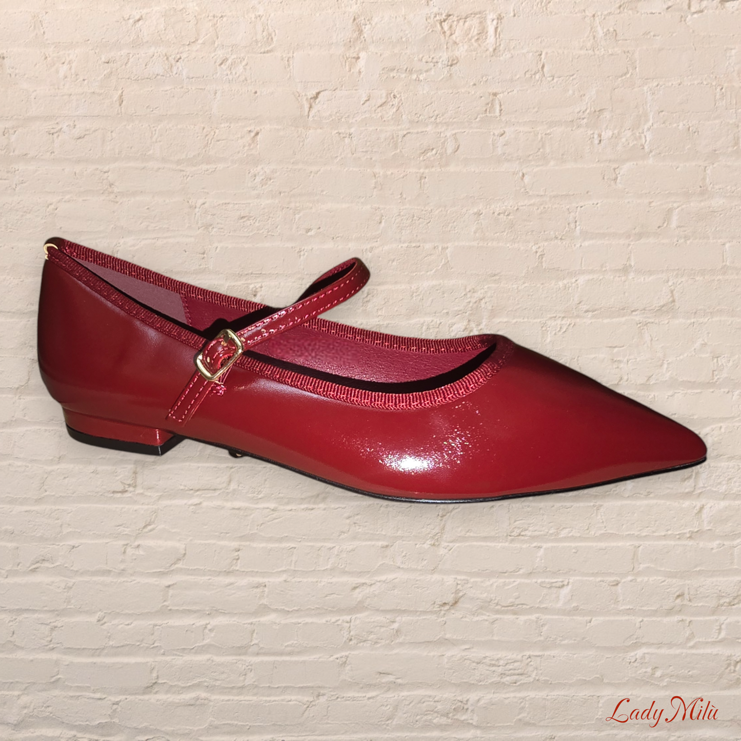 Ballerine effetto vernice dark red