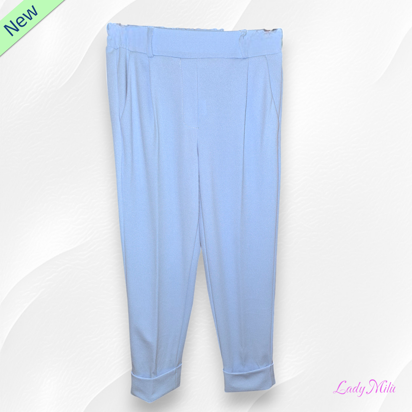 Pantalone celeste con elastico
