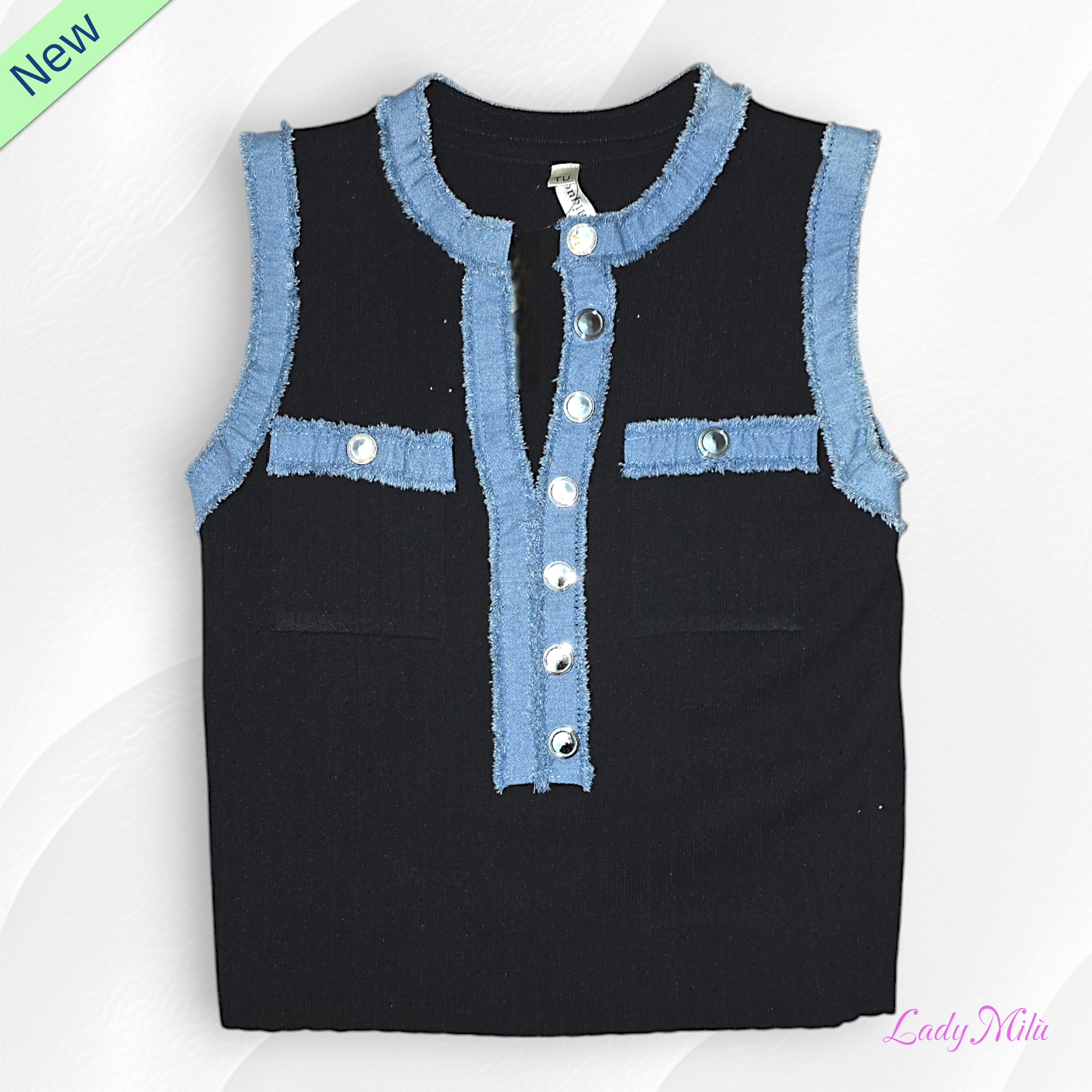 Canotta filo nero e jeans