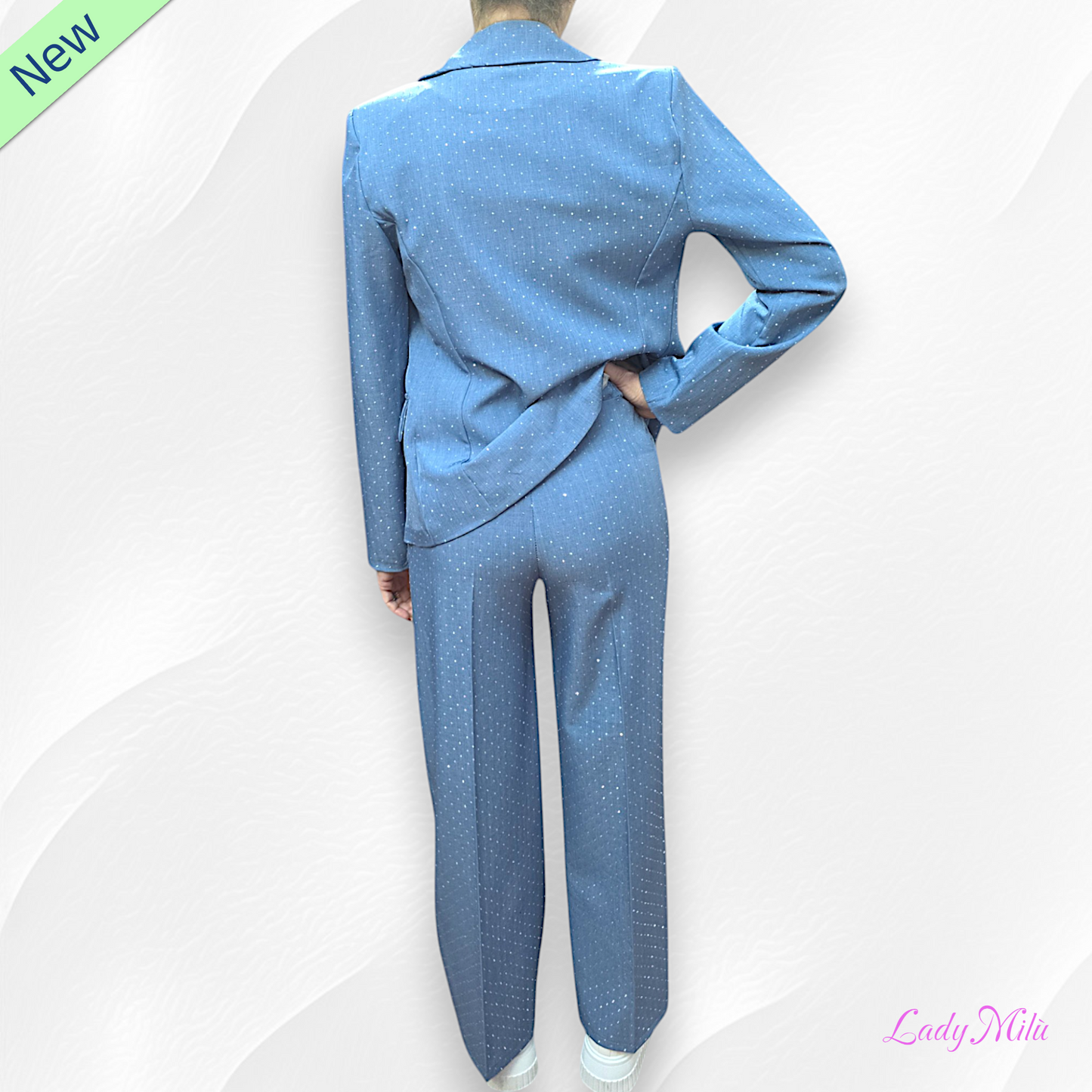 Tailleur jeans con brillantini