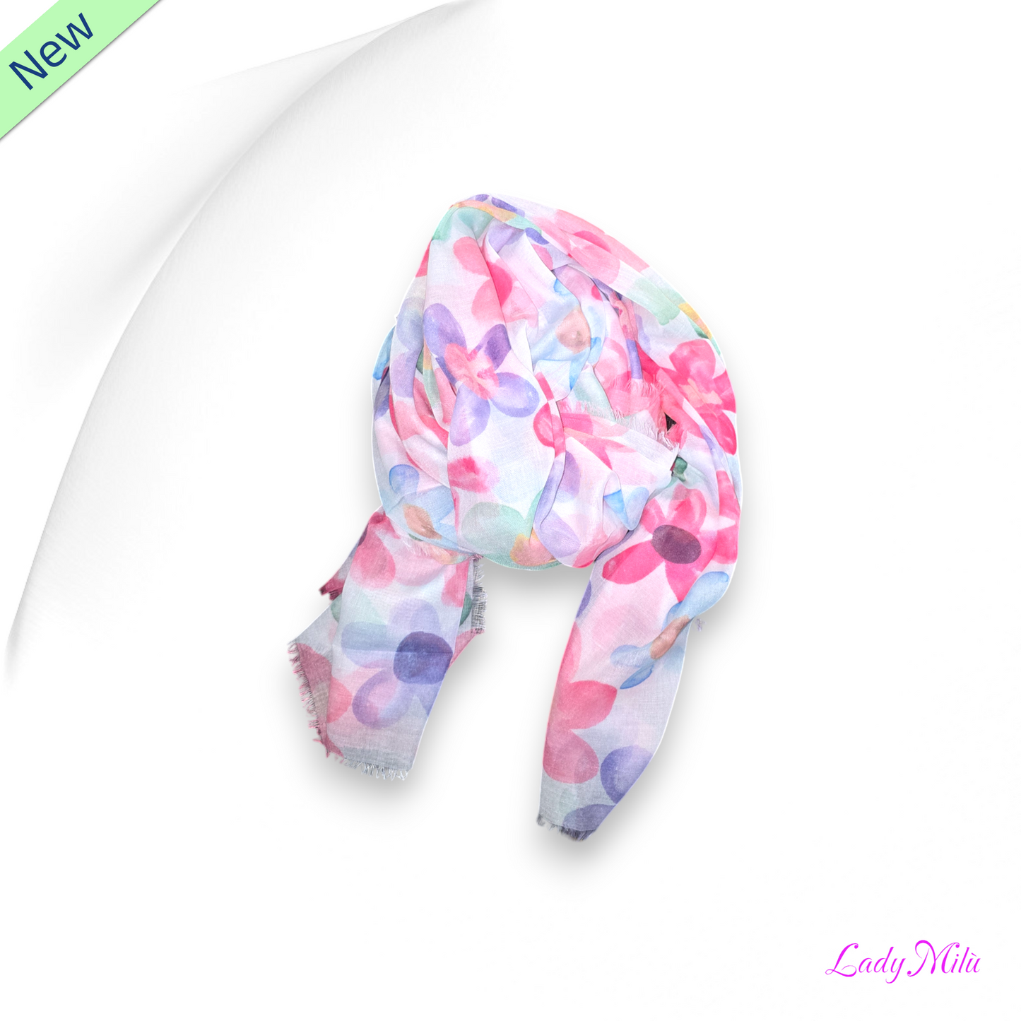 Pashmina con fiori colorati