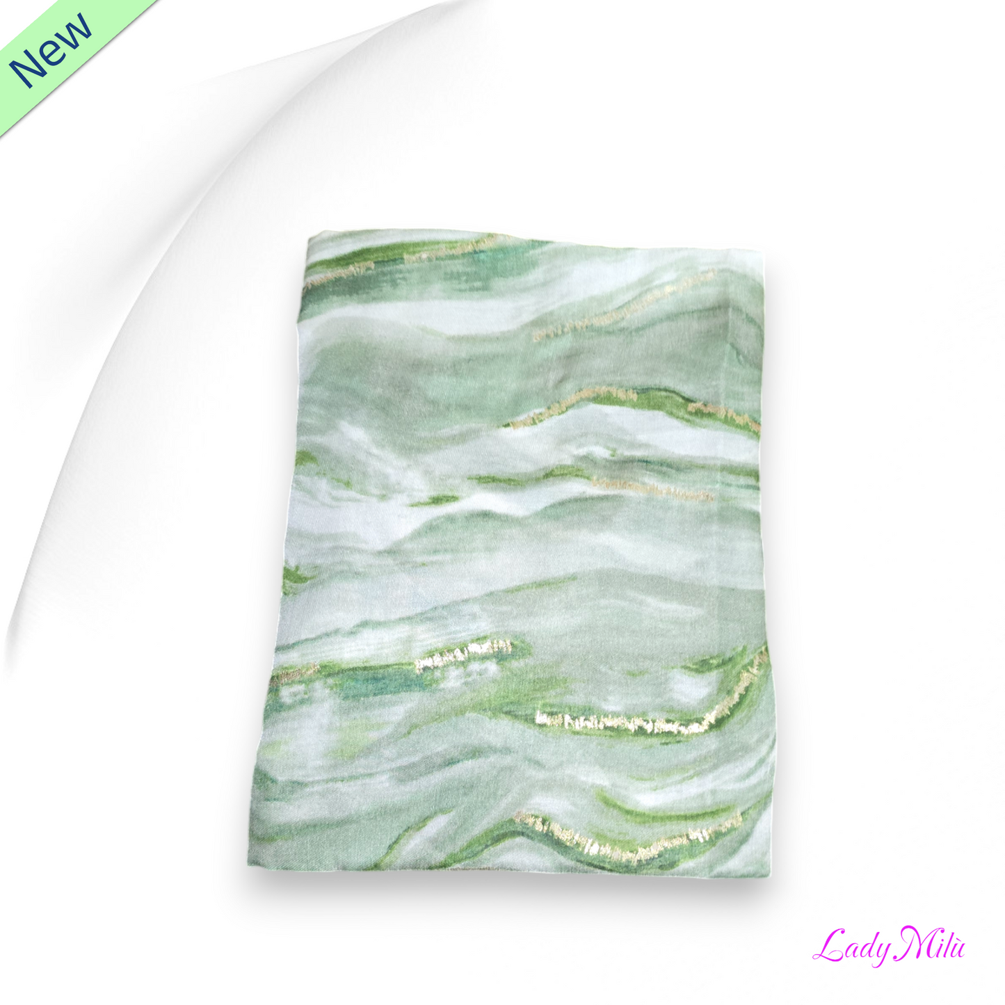 Pashmina verde effetto marmo