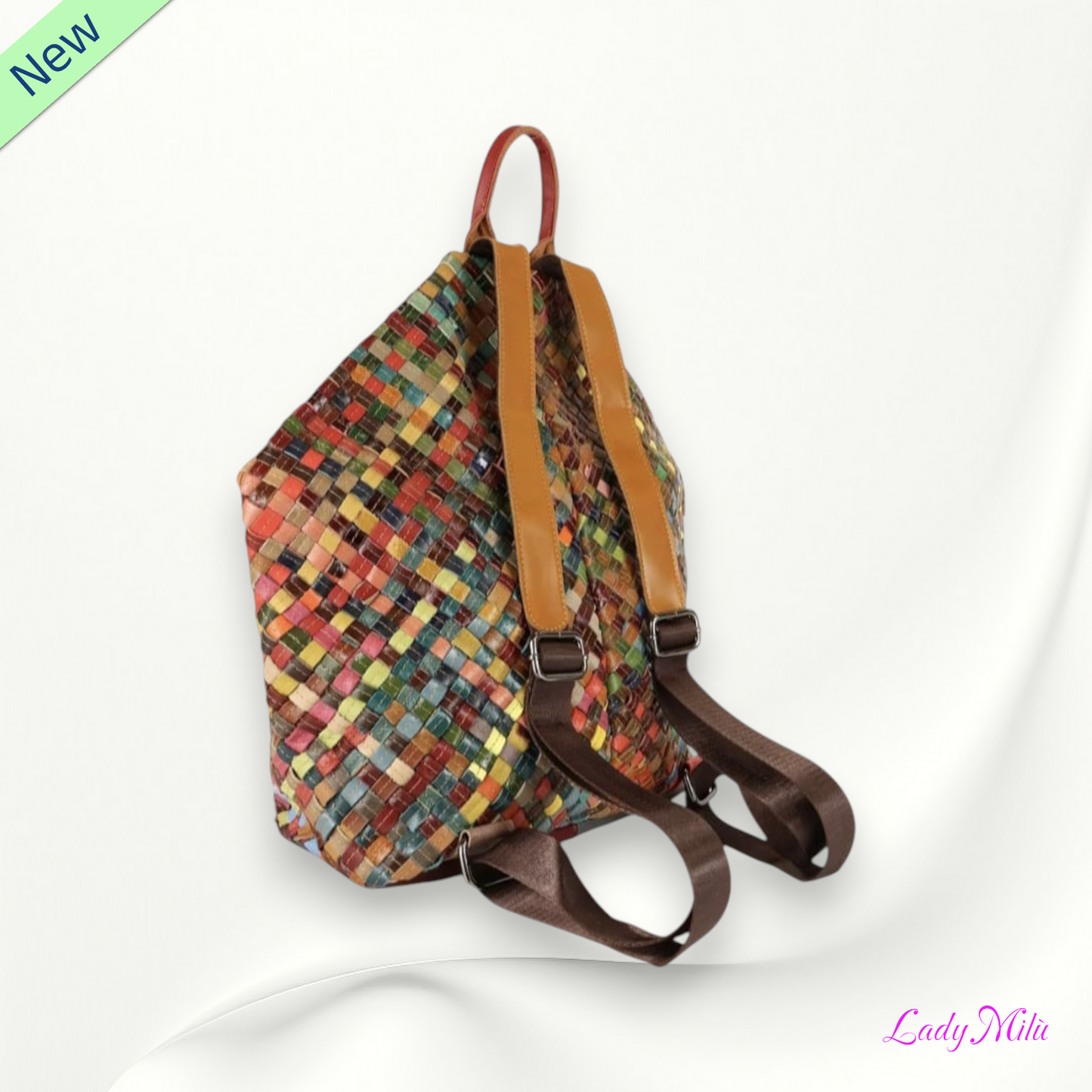 Zaino vera pelle multicolor