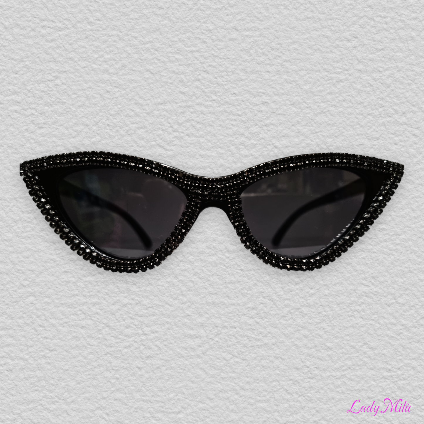Occhiali neri con strass