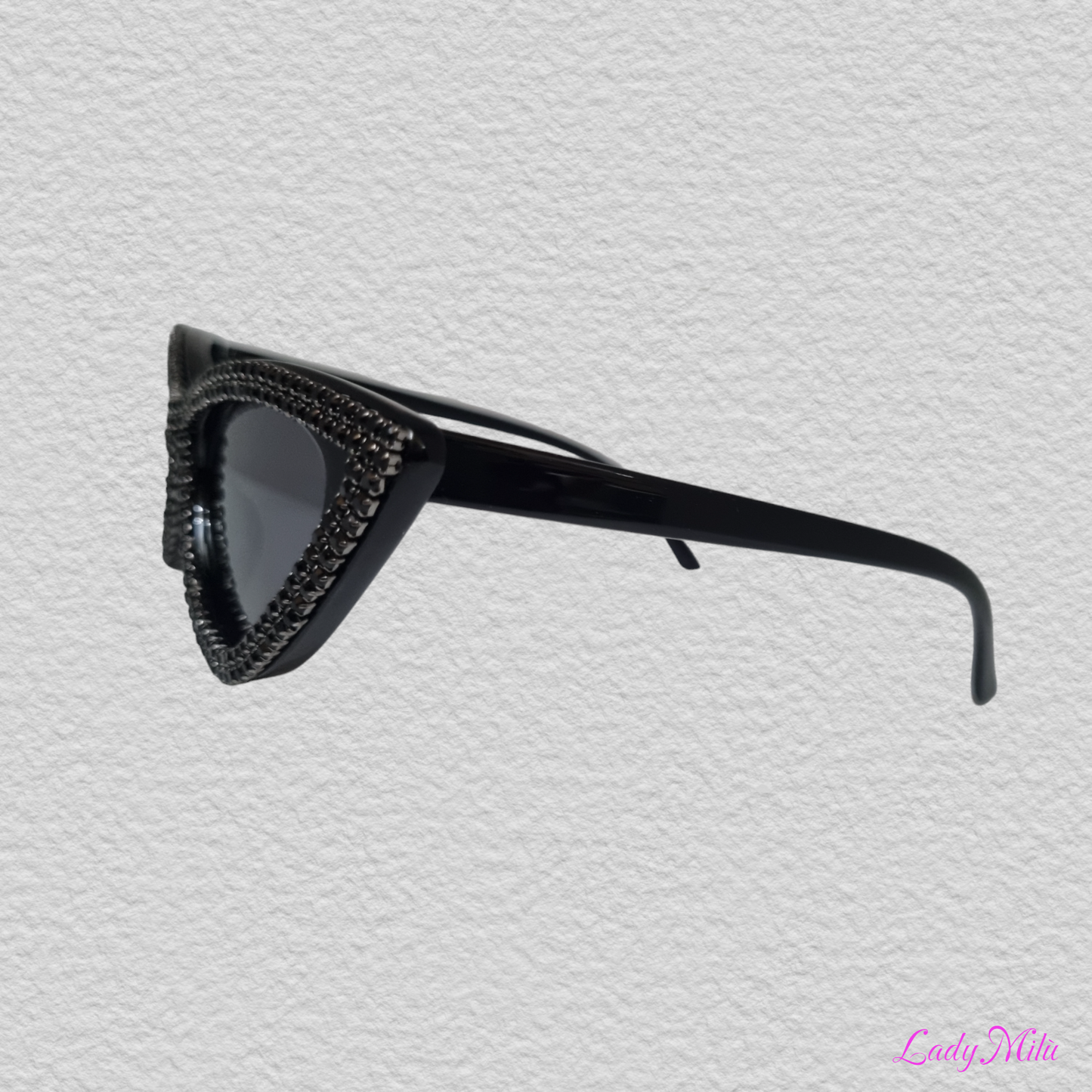 Occhiali neri con strass