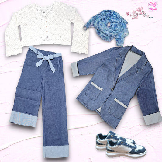 Outfit - Street style jeans -bianco