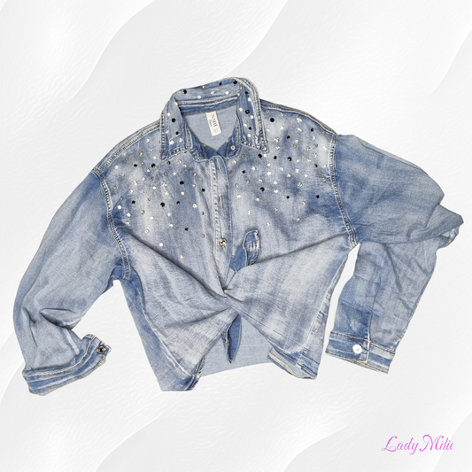 Camicia  jeans strass