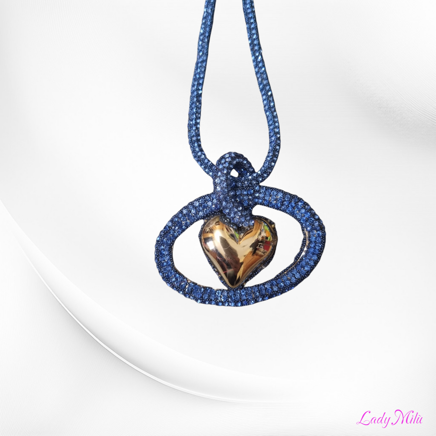 Collana swarosky azzurra