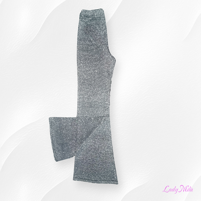 Pantalone laminato argento