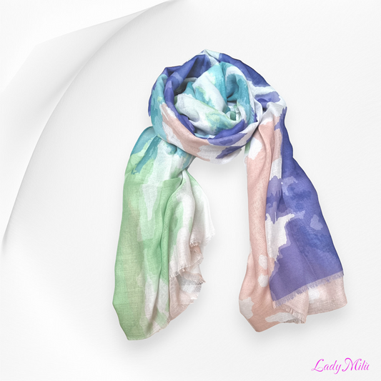 Pashmina rosa verde viola