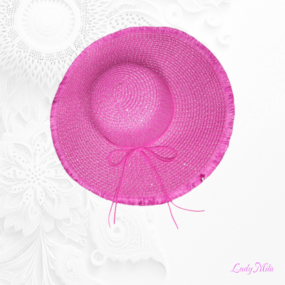 Cappello paglia fucsia