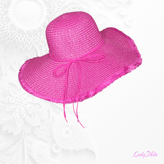 Cappello paglia fucsia