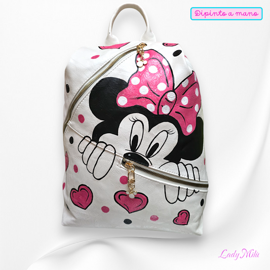 Zaino  Disney con Minnie dipinto a mano