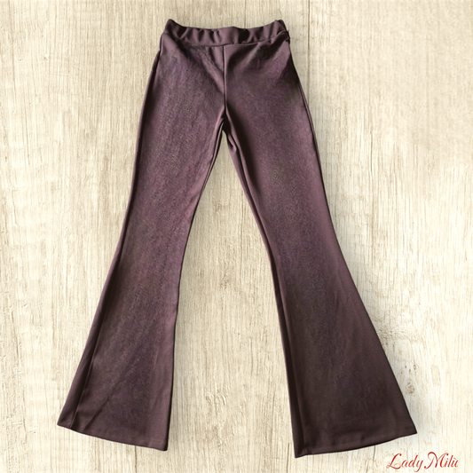 Pantalone zampa marrone elasticizzato