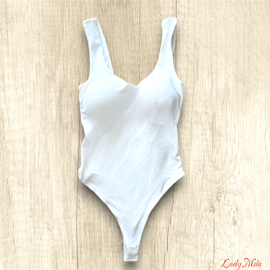 Body elasticizzato imbottito bianco