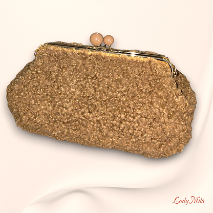 Borsa clutch teddy  cognac