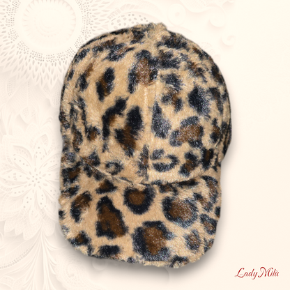 Cappellino pelliccia maculato marrone