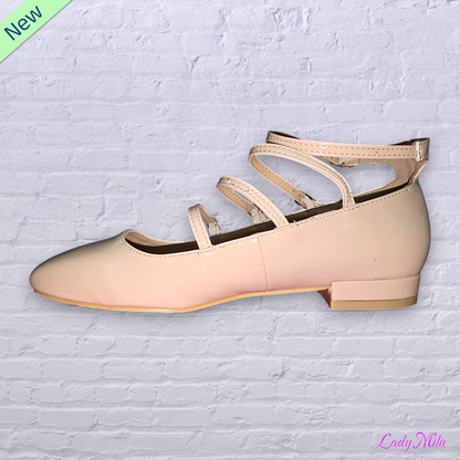 Ballerine vernice  beige  con cinturini
