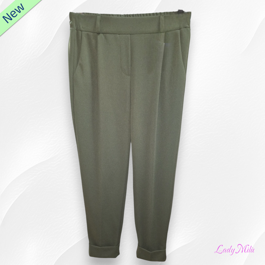 Pantalone verde militare con elastico