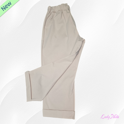 Pantalone  elasticizzato  beige