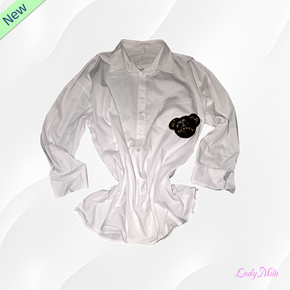 Camicia bianca con applicazione -VIC BEE