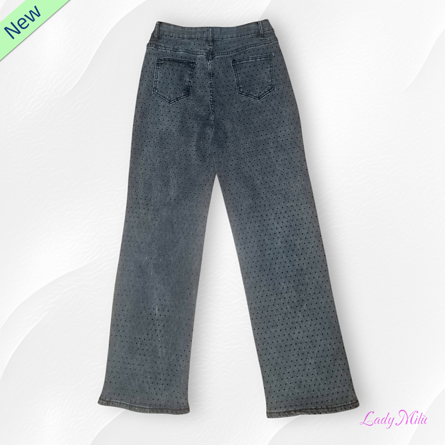 Jeans nero con brillantini
