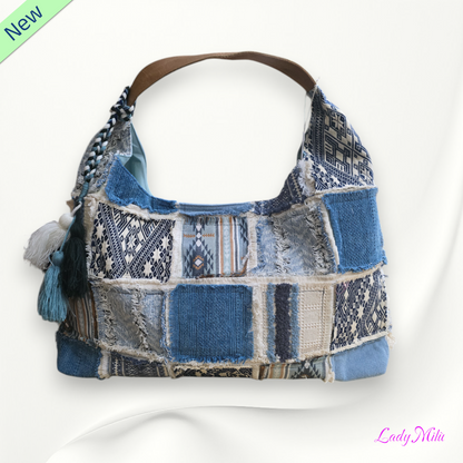 Borsa jeans  patchwork