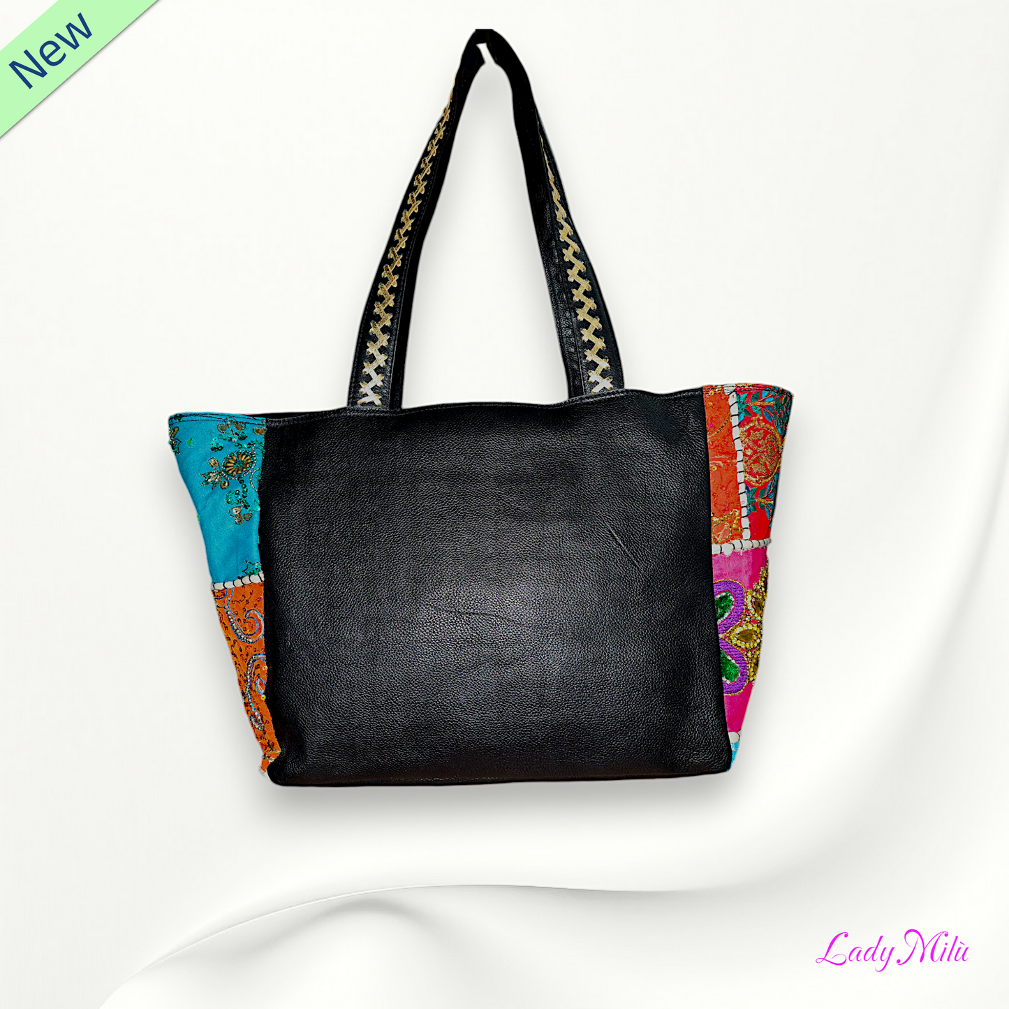 Borsa  multicolor perline e paillettes