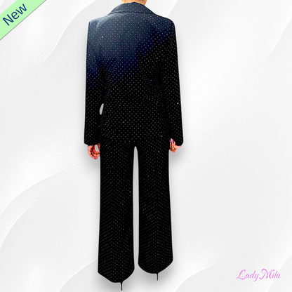 Tailleur nero con brillantini