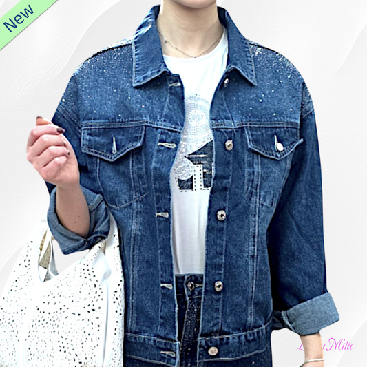 Giacca di jeans con brillantini