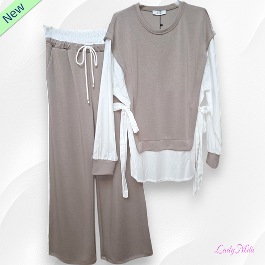 Completo bianco e tortora-VIC BEE