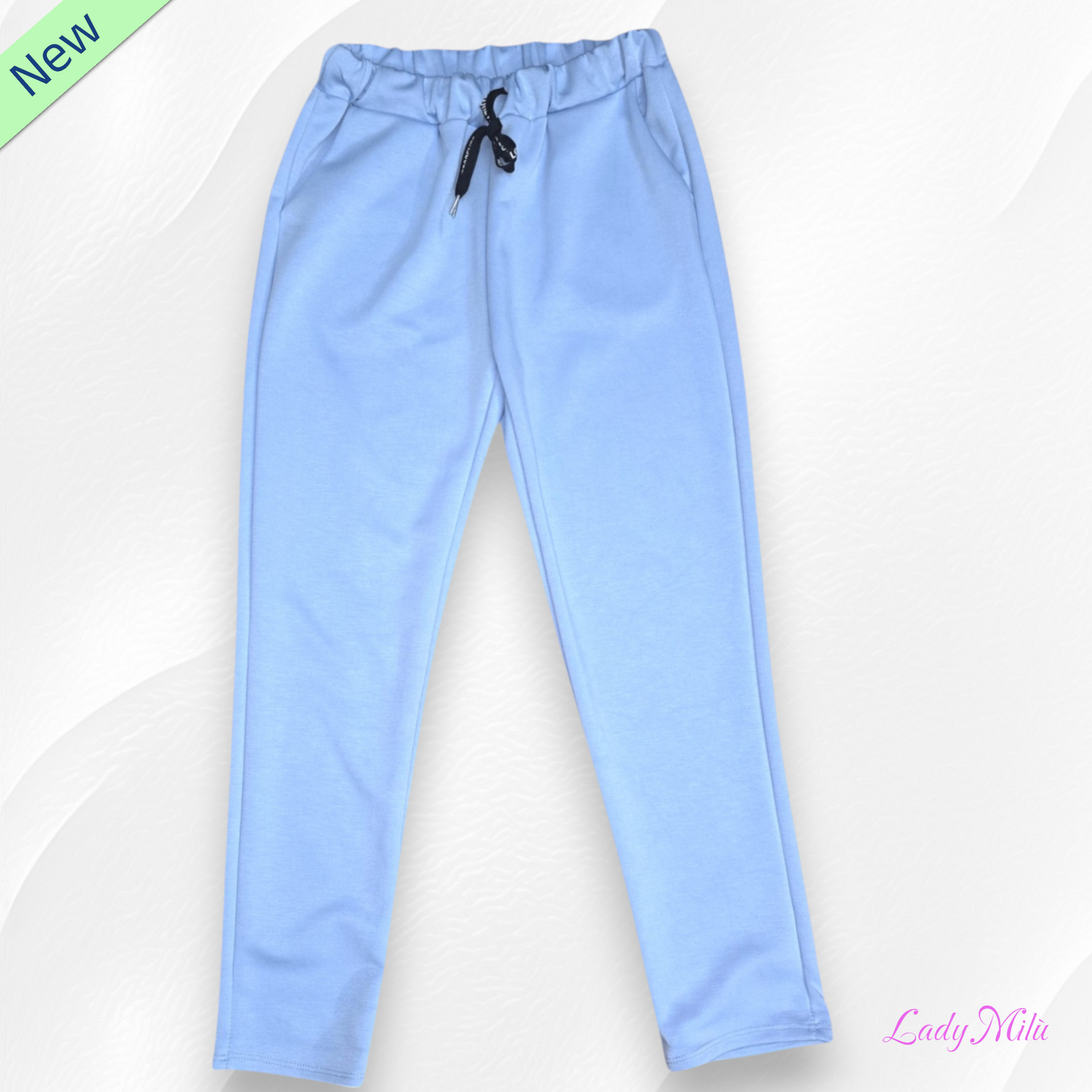 Pantalone elasticizzato azzurro
